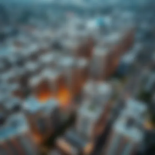 Aerial view of JLT Cluster Q showcasing its unique architectural style.