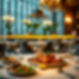 Elegant dining setup showcasing Arabic cuisine