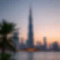 Stunning view of La Riviera Tower against the Dubai skyline