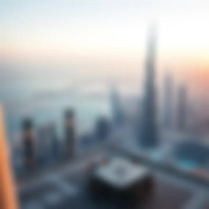 Breathtaking Views from Lake View Tower Panoramic view of the Dubai skyline from Lake View Tower