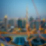A panoramic view of Dubai's skyline showcasing iconic architecture