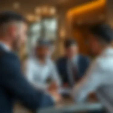 A collaborative meeting between real estate brokers discussing future strategies