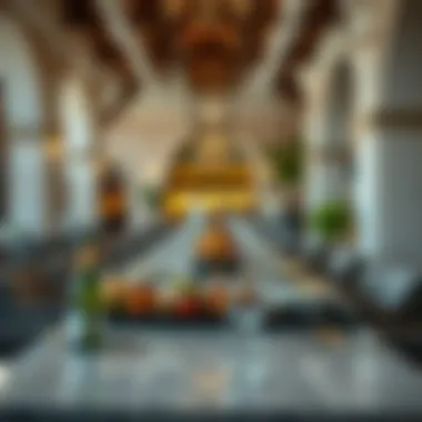 A beautifully set dining area in Marsa Al Seef, showcasing the diverse culinary offerings available.