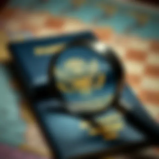 A magnifying glass over a passport