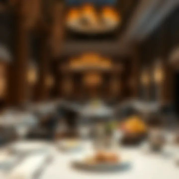 Dining area with exquisite culinary offerings and ambiance