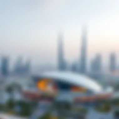 Dubai Skyline Embracing Innovation Panoramic view of Dubai skyline with the museum