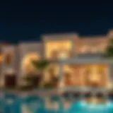Luxurious villa exterior showcasing architectural elegance