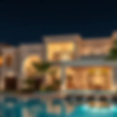 Stunning Architectural Design of Nad Al Sheba Gardens Villas Luxurious villa exterior showcasing architectural elegance