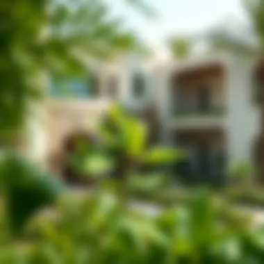 Architectural features blending with nature in Nad Al Sheba Mini Forest