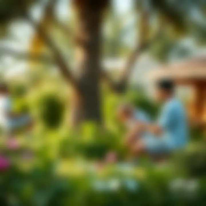 Community members engaging in activities within Nad Al Sheba Mini Forest