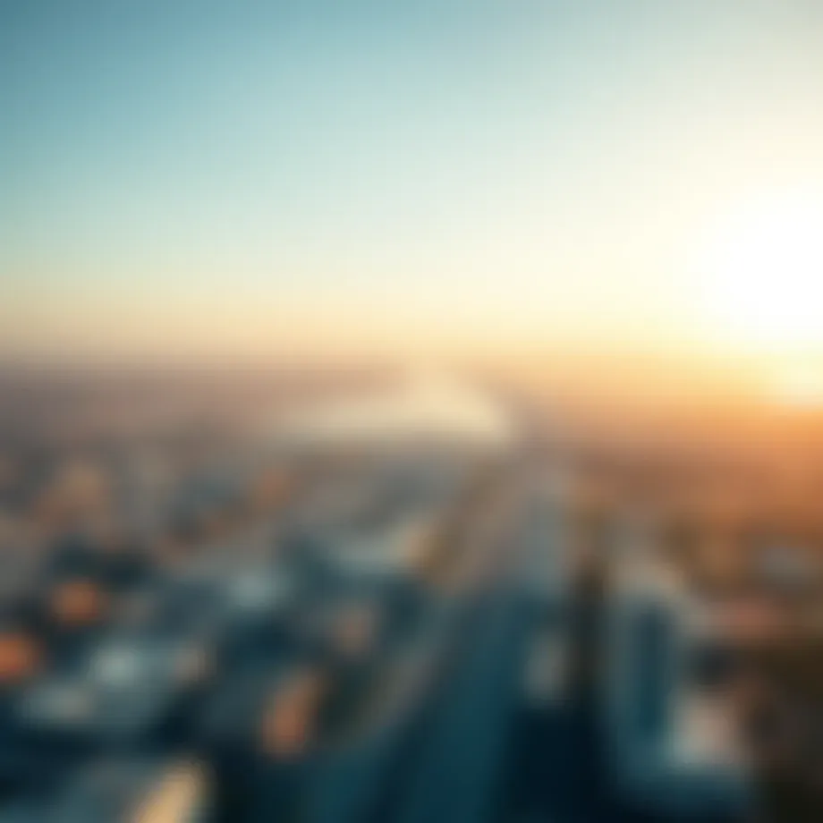 Aerial view of the Abu Dhabi-Dubai border showcasing the urban landscape