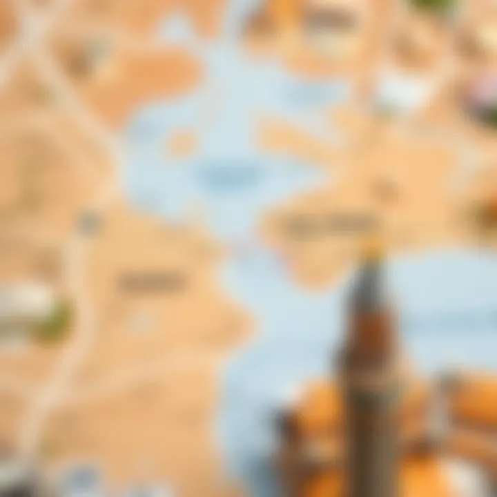 Map illustrating the geographical nuances between Abu Dhabi and Dubai