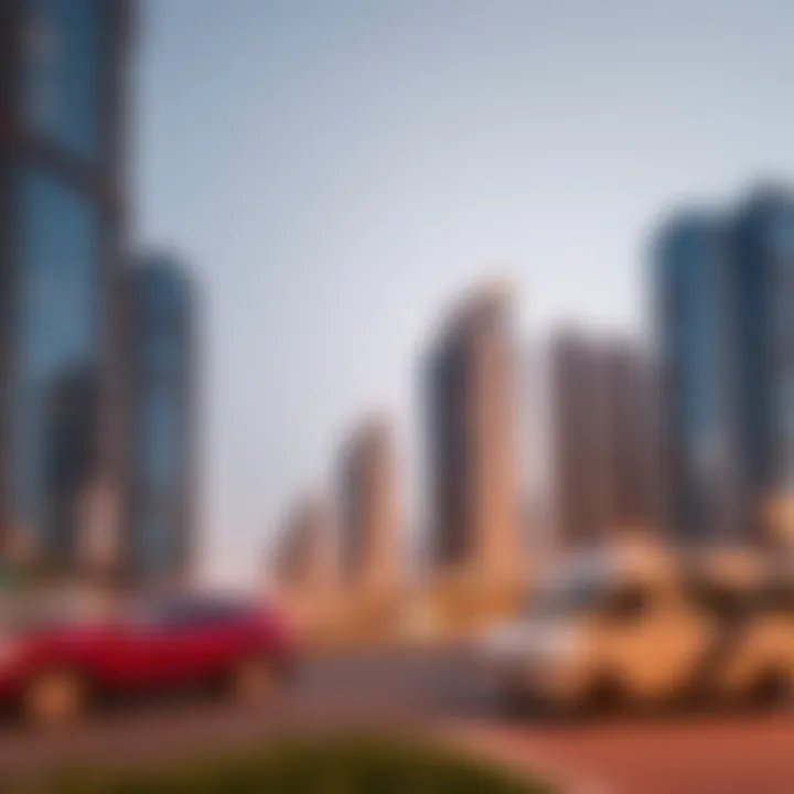 Modern real estate developments along the Abu Dhabi-Dubai border