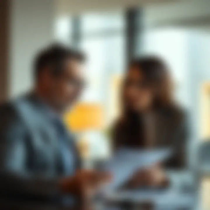 A close-up of a financial planner discussing mortgage options with clients