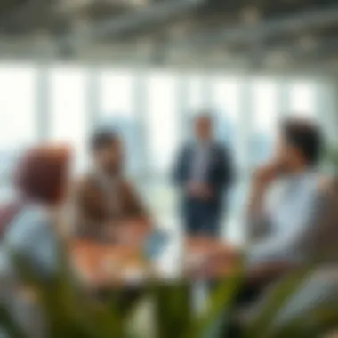 Business professionals discussing investment strategies related to Knowledge City