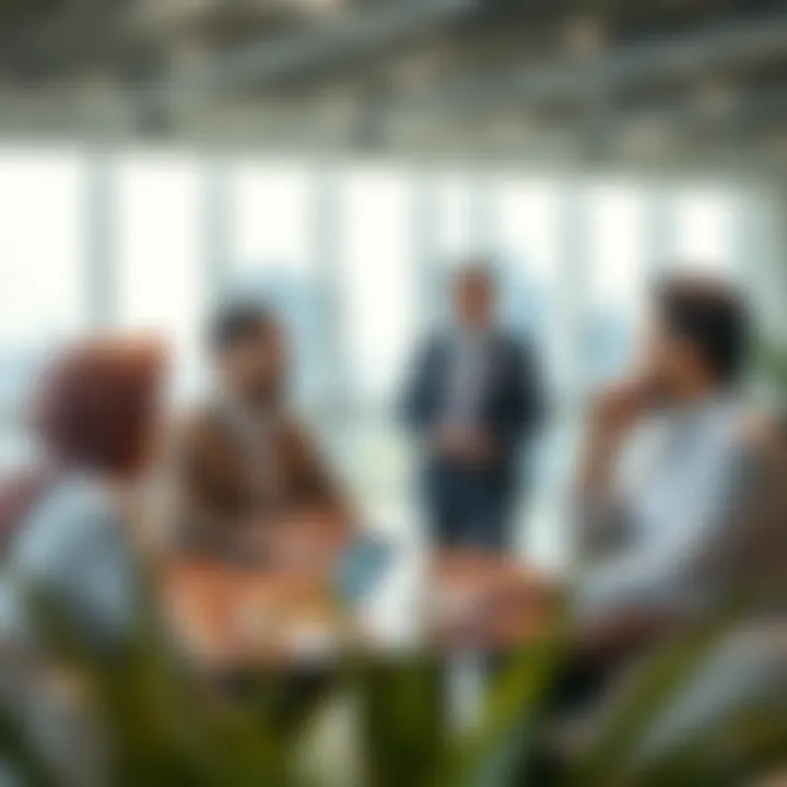 Business professionals discussing investment strategies related to Knowledge City