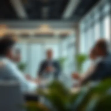 A business meeting discussing clinic investment opportunities