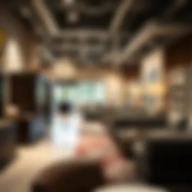 Interior view of a bustling furniture showroom in Dubai