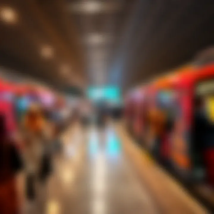 Metro station bustling with commuters.