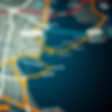 Map highlighting the various Metro Dubai routes.