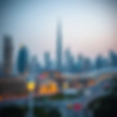 Dubai's Iconic Skyline and Real Estate Development A stunning skyline of Dubai showcasing modern architecture