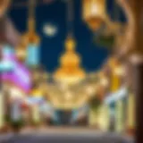 Festive decorations illuminating a UAE street during Ramadan