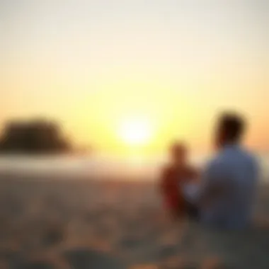 Sunset Beach Experience Couple enjoying a sunset at a beach in Dubai