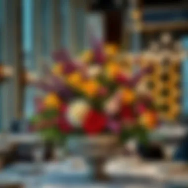 Luxurious Floral Arrangement Stunning floral arrangement in a luxurious restaurant