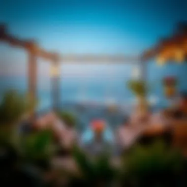 Charming Outdoor Terrace Ambiance Scenic outdoor terrace with fairy lights and cozy seating