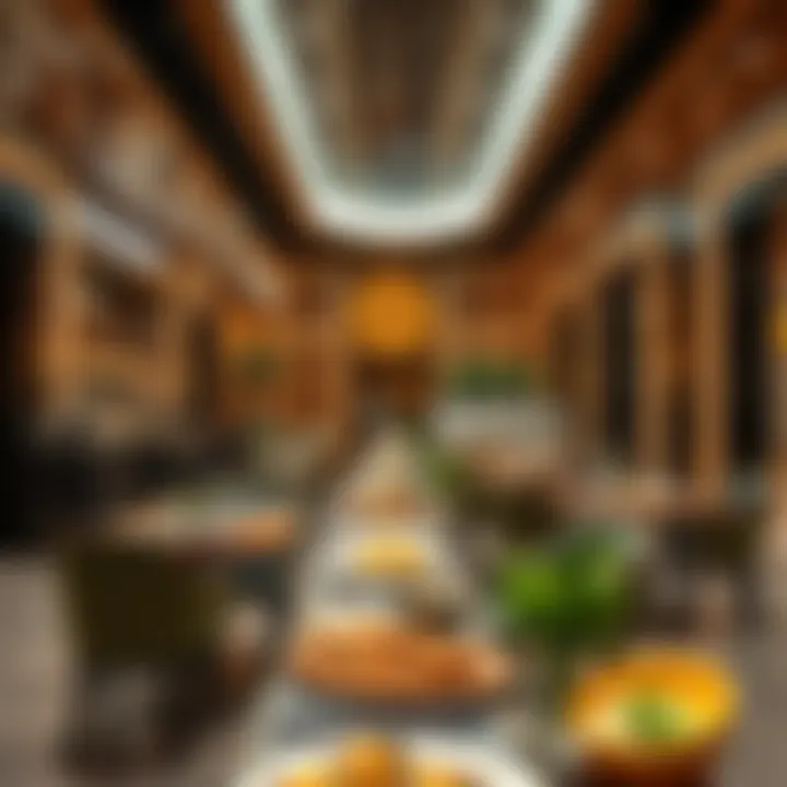 Dining area in Sahara Mall with various culinary options