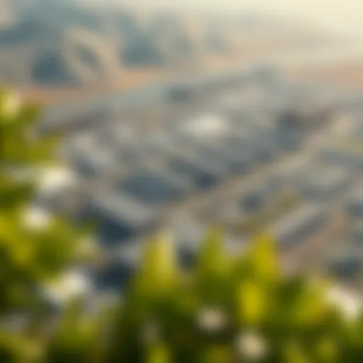 Aerial view of Sahara Meadows showcasing its expansive industrial layout.