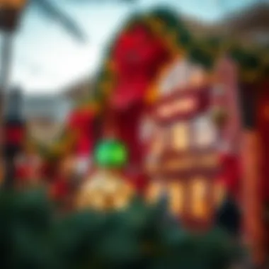 Seasonal decorations adorning Global Village