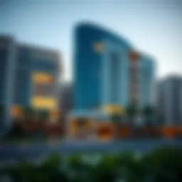 Exterior view of the SLS Dubai Hotel & Residences showcasing modern architecture