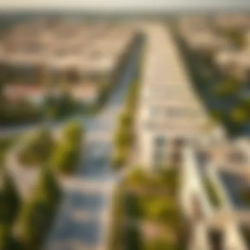 Aerial view of Telal 19 showcasing modern architecture and greenery