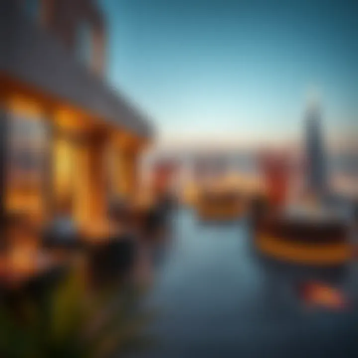 An elegant rooftop view from Adagio, overlooking the city