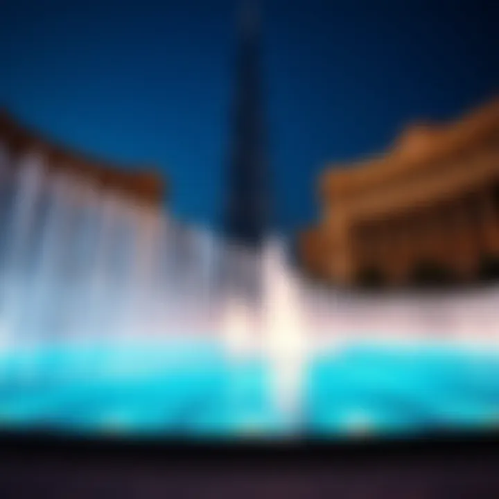 Dubai Mall Fountain with Burj Khalifa in the background