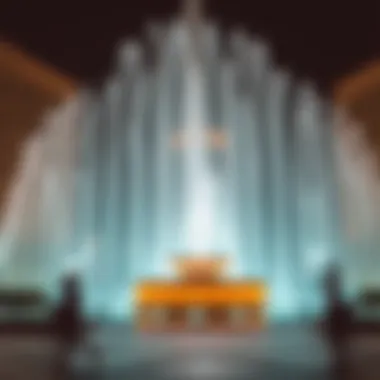 Dubai Mall Fountain illuminated at night