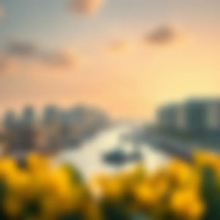 A panoramic view of the Dubai Creek showcasing luxurious waterfront properties