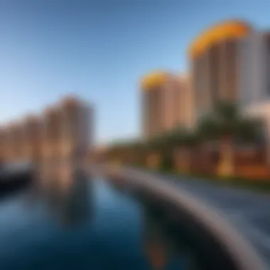 Sustainable architectural designs of modern buildings near the creek