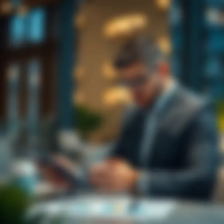 Real Estate Market Analysis and Strategies A real estate professional analyzing market trends on a digital device.