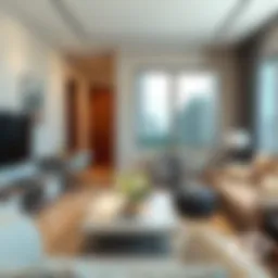 Stylish interior of a modern 1 BHK apartment in Deira