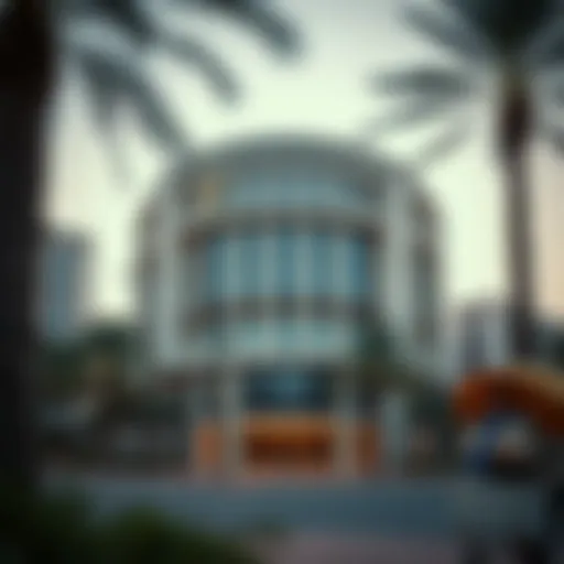 Bank building in UAE during a holiday