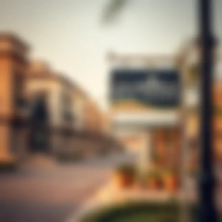 Real estate signs in Dubai during a holiday