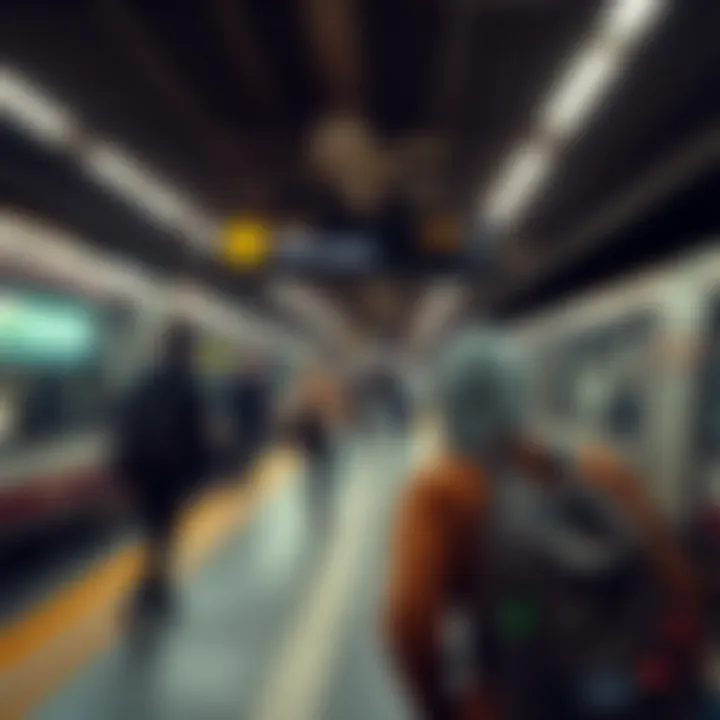 Commuters navigating metro schedules