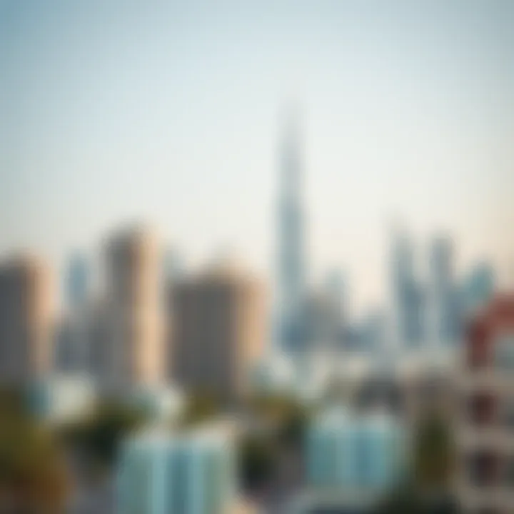 Skyline view of Dubai with modern apartment buildings