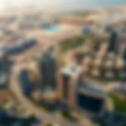 Aerial view of Dubai skyline with real estate developments