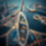 Aerial view of Arc Tower showcasing its unique architectural design