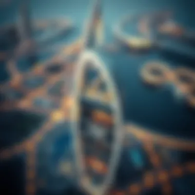 Aerial view of Arc Tower showcasing its unique architectural design