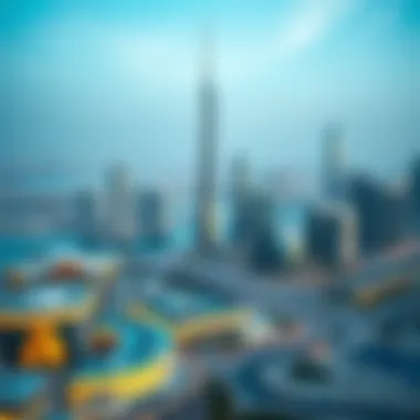 View of Arc Tower with surrounding developments illustrating urban transformation